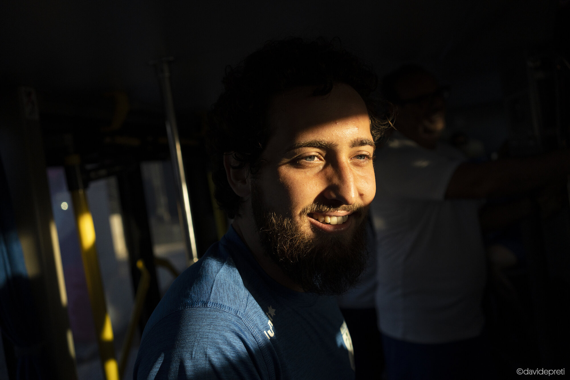 Istanbul, Turkey — October 2, 2022.

Italian player Francesco 'Messi' Messori on the team bus returning to the hotel after the second group-stage match at the Amputee Football World Cup.
