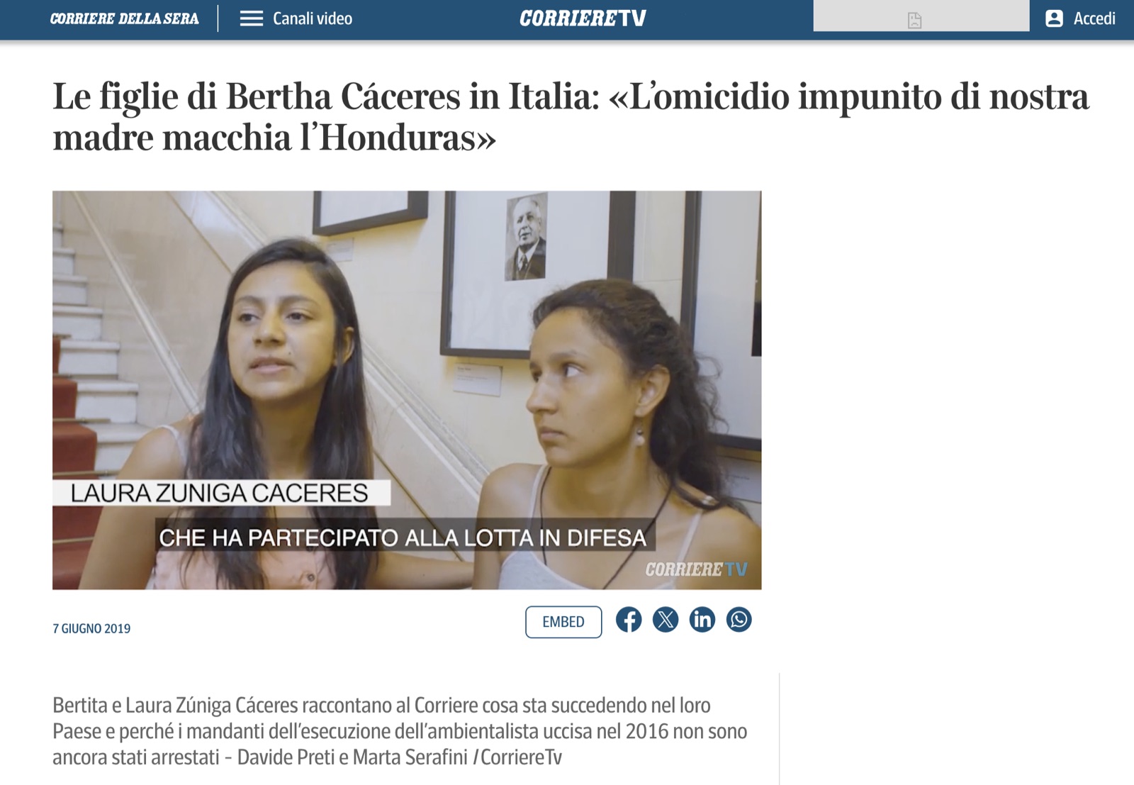 The Bertha Caceres's Daughters